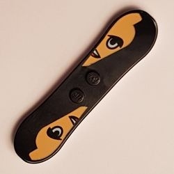 46203c01pb01-11G Snowboard witte bodem en minifiguur patroon zwart gebruikt *1E012