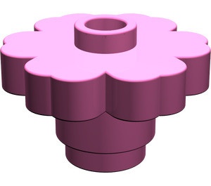 4728-47G Bloem 2x2 roze, donker gebruikt *0D031