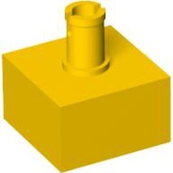 4729-3 Steen 2x2 met toppin geel NIEUW *1L0000