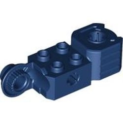 47431-63G Technic, steen 2x2 met asgat, vuist en rotatie Joint ball blauw, donker gebruikt *
