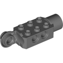 47432-85 Technic, steen 2x3 met gat and Rotation Joint Ball Half vericaal, rotation join socket grijs, donker (blauwachtig) NIEUW *