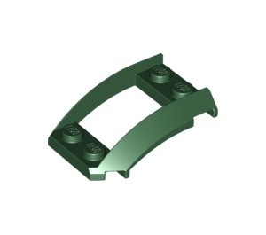 47755-80 Wig plaat gebogen 4x3 open met 4 noppen groen, donker NIEUW *
