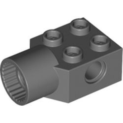 48169-85G Technic, steen 2x2 met gat and Rotation Joint Socket grijs, donker (blauwachtig) gebruikt *
