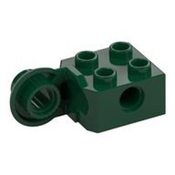 48171-80G Technic, steen 2x2 met gat en verticale rotatie halve bol groen, donker gebruikt *