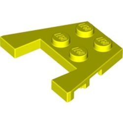 48183-236 Wigplaat 3x4 (L+R toelopend) met inkepingen neon geel NIEUW *5A012