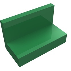 4865-6G Paneel 1x2x1 (bankje) rechte hoeken groen gebruikt *1B396