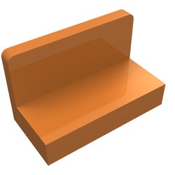 4865b-150 Paneel 1x2x1 (bankje) vlak afgeronde hoeken caramel, midden NIEUW *1B018