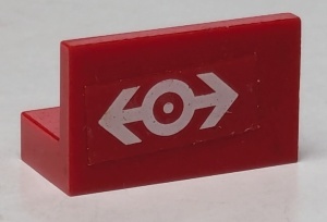 4865pb017-5G Paneel 1x2x1 Treinlogo rood gebruikt *0D0000