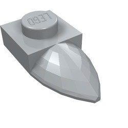 49668-86 Platte plaat 1x1 met tand IN VERLENGDE grijs, licht (blauwachtig) NIEUW *1B322