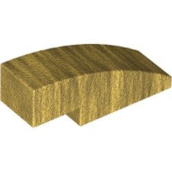 50950-115G Dakpan gebogen 1x3 goud, parel gebruikt *1D035