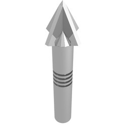 57467a-22G Harpoen met groeven zilver, chrome gebruikt *0L0000