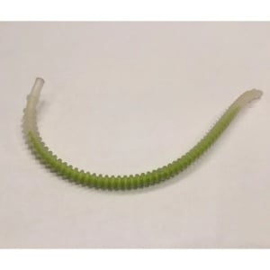 57539pb02-12 Flexibele geribbelde slang 3mm 19 noppen lang met lime kern transparant NIEUW *5D0000