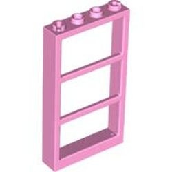 57894-104G Raam 1x4x6 Frame geen ruit 3 vakken roze, helder gebruikt *1C040