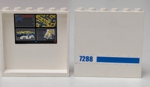 59349pb037-1G Paneel 1x6x5 met 4 surveillance schermen en blauwe 7288 (Stickers) - Set 7288 wit gebruikt *5P0000