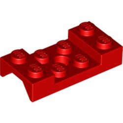 60212-5G Plaat 2x4 met spatbord (boven recht) met gat in midden rood gebruikt *6K05