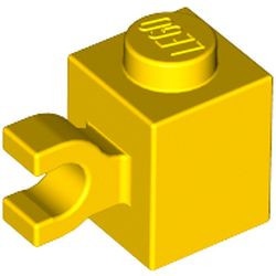 60476-3 Steen 1x1 met clip HORIZONTAAL geel NIEUW *1B031