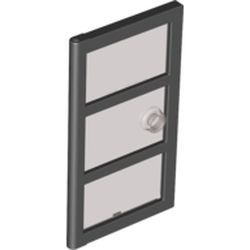 60797pb02-11 Deur 1x4x6 met 3 panelen en transparant zwart glas zwart NIEUW *