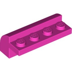 6081-47 Steen 2x4x1 1/3= 1 rij noppen, afgeronde kop roze, donker NIEUW *1L097