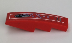 61678pb016-5G Dakpan gebogen 1x4 met 14 bubbels (Sticker) rood gebruikt *5R000