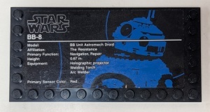 6178pb028-11G Tegel 6x12 met noppen zijkanten Star Wars (Sticker) - Set 75187 zwart gebruikt *5T09-02