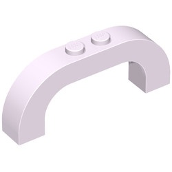 6183-154 Steen, boog180 graden 1x6x2 boven rond lavender, licht NIEUW *1L095