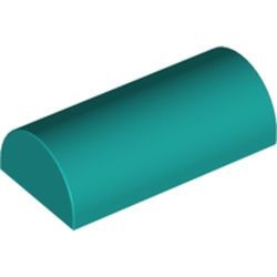 6192-39G Steen 2x4 geheel afgerond turquoise, donker gebruikt *
