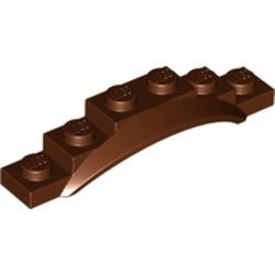 62361-88 Spatbord 6x1 1/2x1 met boog bruin, roodachtig NIEUW *0B006