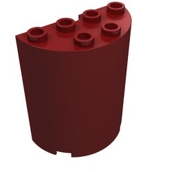 6259-59 Cylinder, half 2x4x4 rood, donker NIEUW *