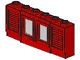 646-5G Raam 1x6x2 KLASSIEK met glas en luiken rood gebruikt *1C033