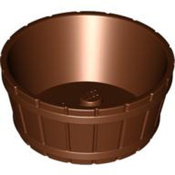 64951-88 Vat groot, HALF met asgat in bodem bruin, roodachtig NIEUW *5K000