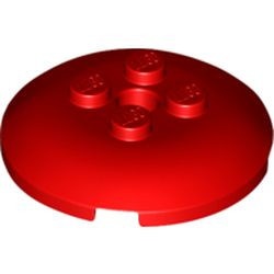 65138-5 Steen 4x4x2/3 dome top met gat rood NIEUW *5C067