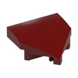 66956-59 Wig 2x2x2/3 puntig rood, donker NIEUW *5C014