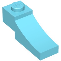70681-156 Steen, gebogen 3x1 omgekeerd uitsnede blauw, middenazuur NIEUW *1B382
