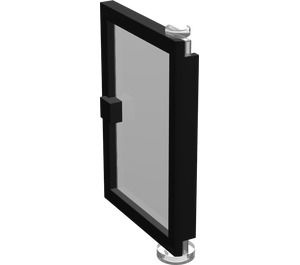 73435c01-11G Deur 1x4x5 rechts met transparant glas zwart gebruikt *1C032