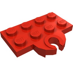 737a-5G Platte plaat 2x4 met OPEN gat voor magneet rood gebruikt *3D0000