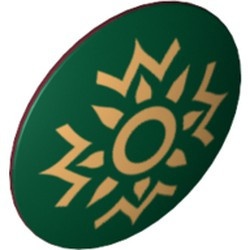 75902pb02-59 Schild rond LOR Donkergroen en gouden ROHAN motief rood, donker NIEUW *0L0000