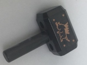75904pb01-66 Moker groot met bedrukking grijs, donkerparel NIEUW *0L0000