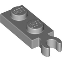 78256-86 Platte plaat 1x2 met clipVERTICALE GRIP korte einde (in verlengde) grijs, licht (blauwachtig) NIEUW *1B292