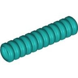 78c04-39G Slang geribbeld lengte 4 noppen turquoise, donker gebruikt *5D0000