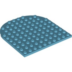 80031-156 Platte plaat 10x10 afgerond einde blauw, middenazuur NIEUW *1L294