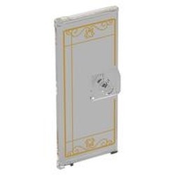 80683pb009-12 Deur 1x3x6 met deurknop gouden lijst en bloemen transparant NIEUW *1L0000