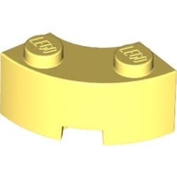 85080-103 Steen 2x2 gebogen (Macaroni) NIEUWE STIJL (andere bodem) geel, lichthelder NIEUW *1B065
