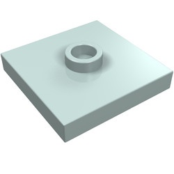 87580-152 Platte plaat 2x2 1 centrale nop aqua, licht NIEUW *1B348