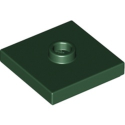 87580-80 Platte plaat 2x2 1 centrale nop groen, donker NIEUW *1B349