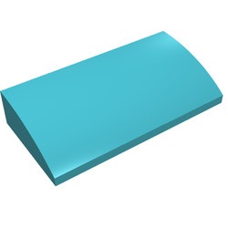 88930-156G Dakpan gebogen 2x4x2/3 geen noppen, MET bodemtubes blauw, middenazuur gebruikt *1D037