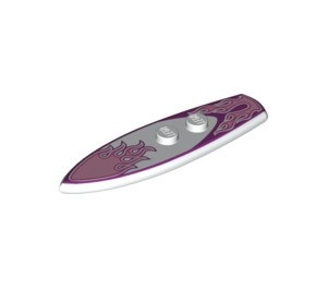 90397pb002-1 Surfbord met roze vlammen wit NIEUW *0B0000