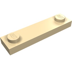 92593-2 Platte plaat 1x4 twee noppen buitenkant crème NIEUW *1B352