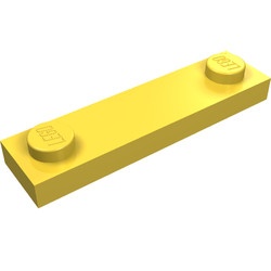 92593-3 Platte plaat 1x4 twee noppen buitenkant geel NIEUW *1B352