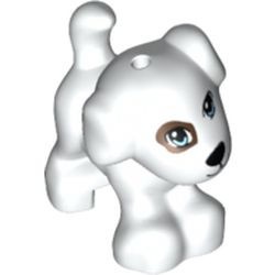 93088pb01-1 Staande hond met lichtblauwe ogen, zwarte neus en mond en roodbruine vlekjes wit NIEUW *0D000