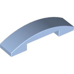 93273-105 Dakpan gebogen 1x4 DUBBEL geen noppen bovenop blauw, lichthelder NIEUW *1B100